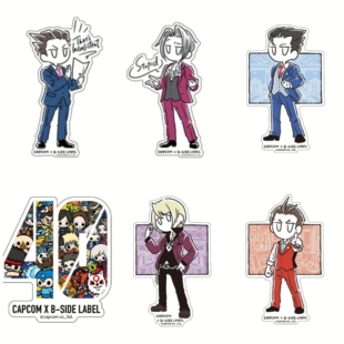 CAPCOM 40周年 B-SIDE LABEL 逆转裁判 大神 洛克人 防水车贴贴纸