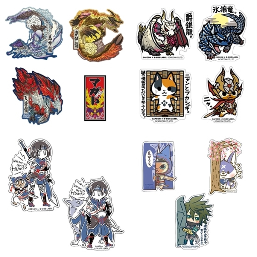 capcom b-side label mhr 曙光 怪物猎人 贴纸 车贴 防水抗紫外线