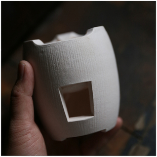 【赵桂波 迷你风炉】全手工 工夫器 白泥炉 铜钱三脚 炭炉 掌中炉