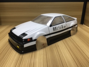 1:10丰田AE86头文字D藤原豆腐店模型外壳软车壳遥控车配件宽190