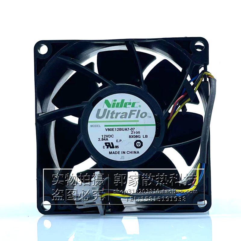 V80E12BUA7-07 Nidec 8038 12V 2.84A 8CM浪潮服务器暴力散热风扇