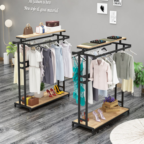 落地衣服展示架服装店挂衣架商场中岛货架双面侧挂陈列衣服架子 - 封面