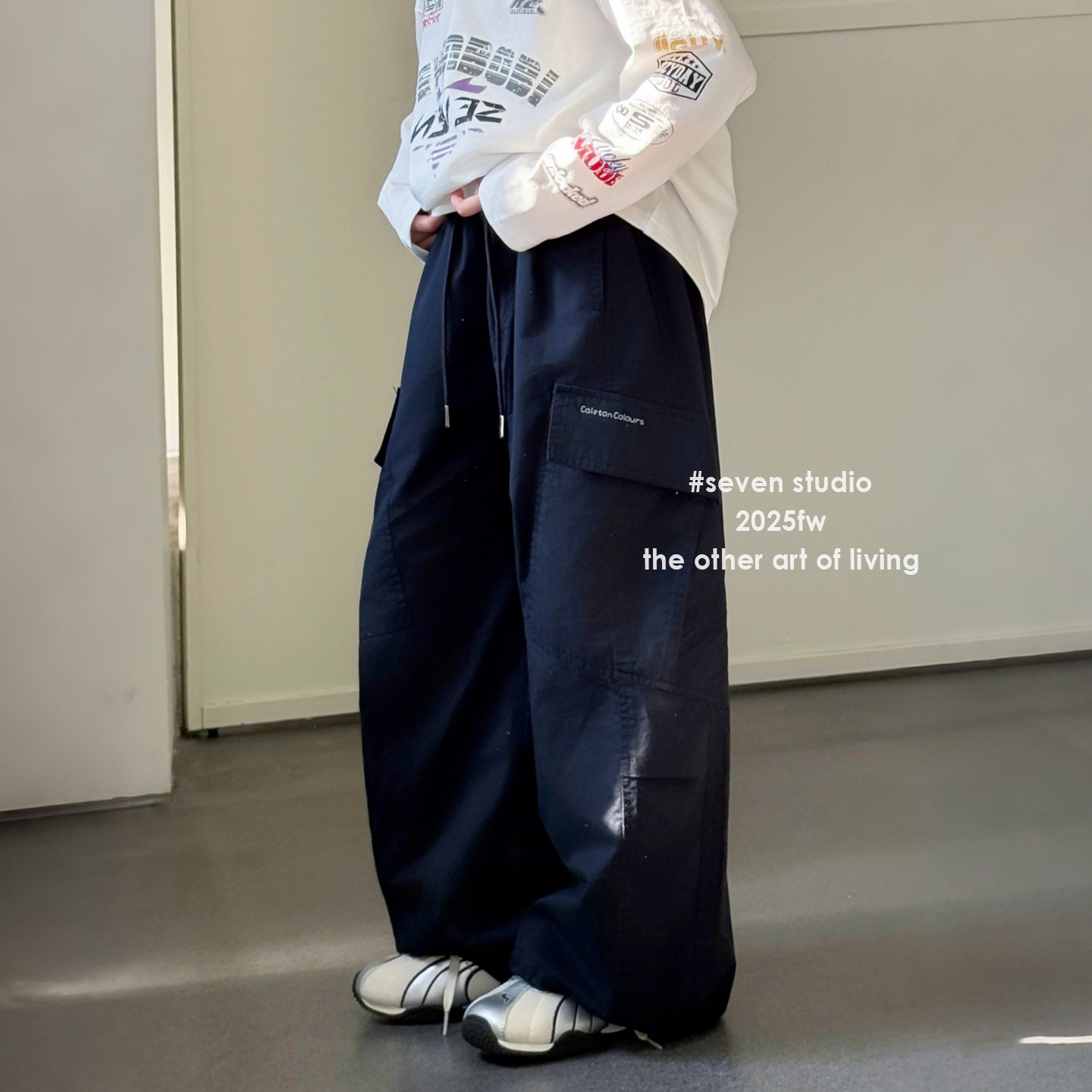 【亲子】柒号童仓女大童韩版休闲工装裤春装新款儿童洋气宽松长裤