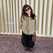 上衣潮 儿童休闲帅气工装 柒号童仓女大童韩版 洋气翻领外套秋冬新款