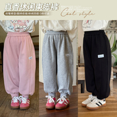 休闲百搭运动裤 2024秋装 新款 柒号童仓女童韩版 儿童高腰宽松卫裤 潮