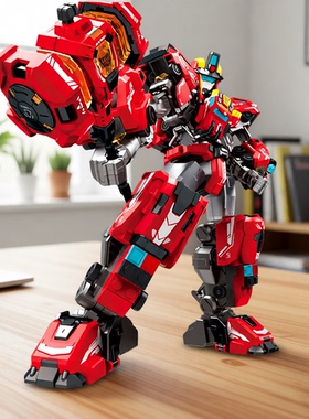 奇妙积木无界域战甲装甲消防机器人46001正义之盾机甲战士男玩具