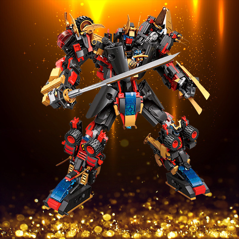 启蒙积木变形汽车机器人人武士机甲金刚模型男孩子拼装玩具拼图