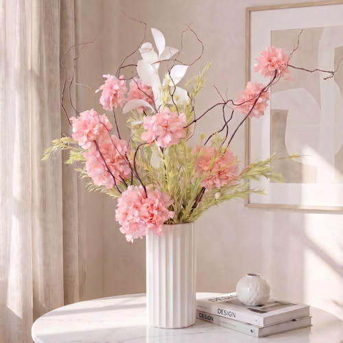 绣球龙柳永生花瓶插花客厅摆件