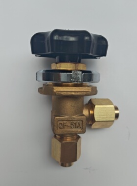 仪表工作台专用高压气体管路阀黄铜活接可固定QF51角式截止阀包邮