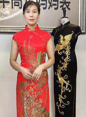 新娘旗袍2024新款中长款旗袍