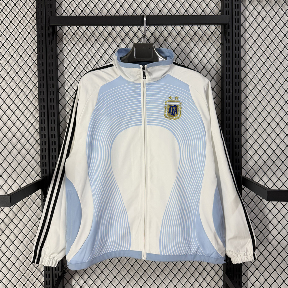 复古阿根廷足球服外套防水复古球衫刺绣风衣秋冬爆款 windbreaker