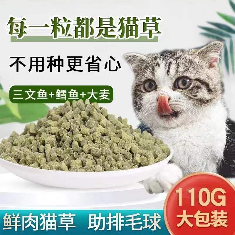 甄芯源猫草粒猫草已种好猫咪零食即食去化毛球片猫除毛球猫咪用品