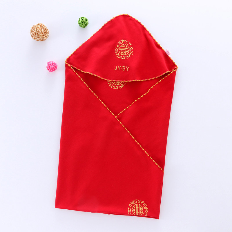 婴儿纯棉抱被红色喜庆新生儿包被包巾大红色宝宝抱毯春秋夏薄睡袋,婴童用品,婴童抱被/抱毯,淘宝优惠券,粉丝福利购,淘宝优惠卷