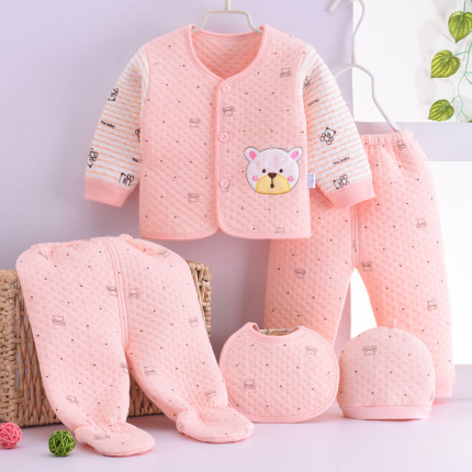 新生儿5件套装纯棉婴儿衣服秋冬用品刚出生初生满月礼物宝宝大全