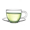 品茶杯小茶杯花茶套配套耐熱玻璃把杯碟子茶具透明套組耐高溫喝茶