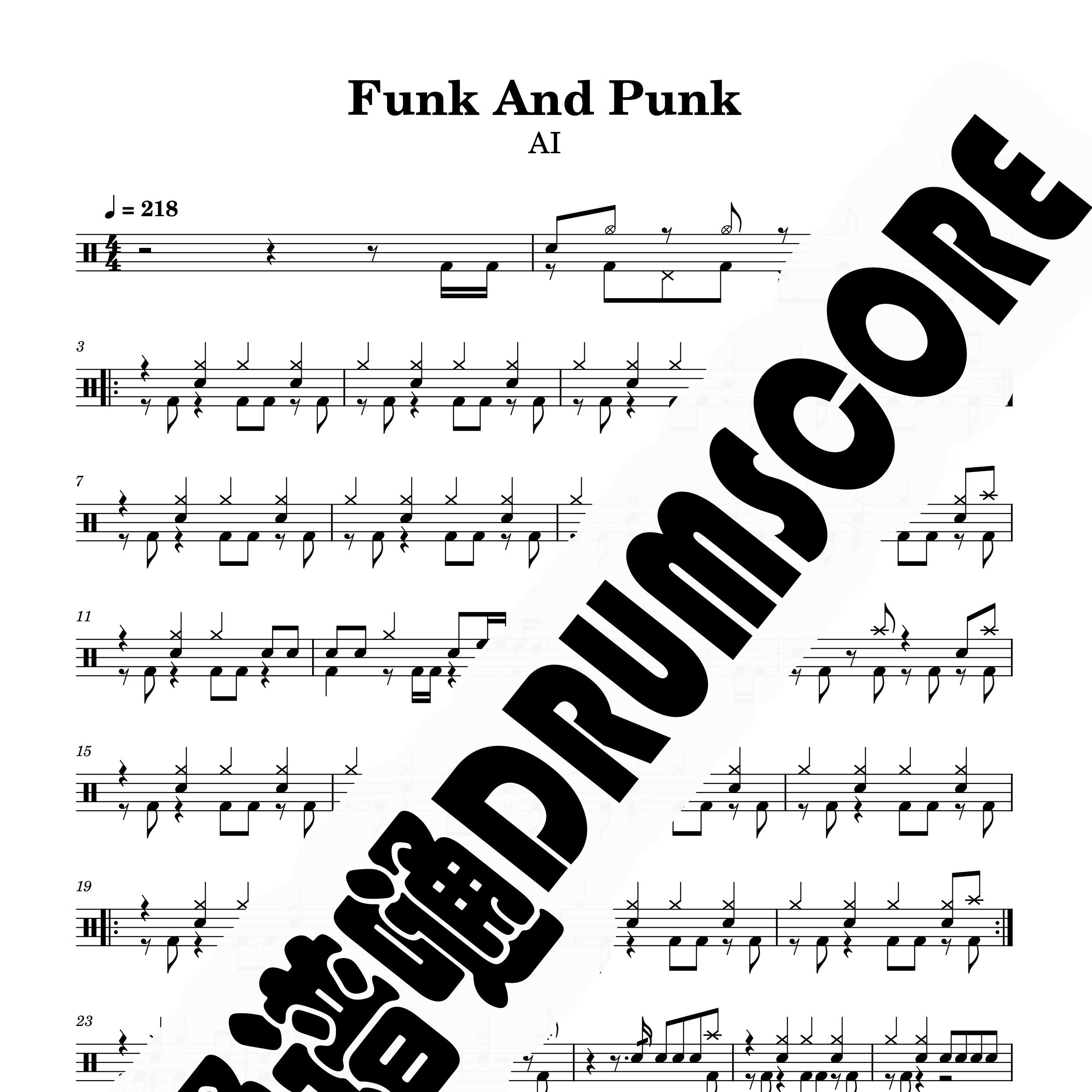 Funk And Punk鼓谱 架子鼓 爵士鼓 鼓谱  funk鼓谱 放克 链接图