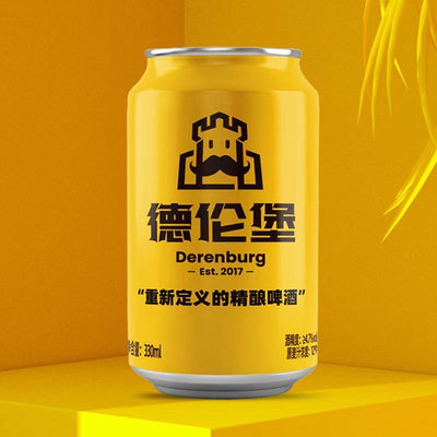 德伦堡高端精酿德式小麦白啤酒小金罐高浓度原浆330毫升12罐