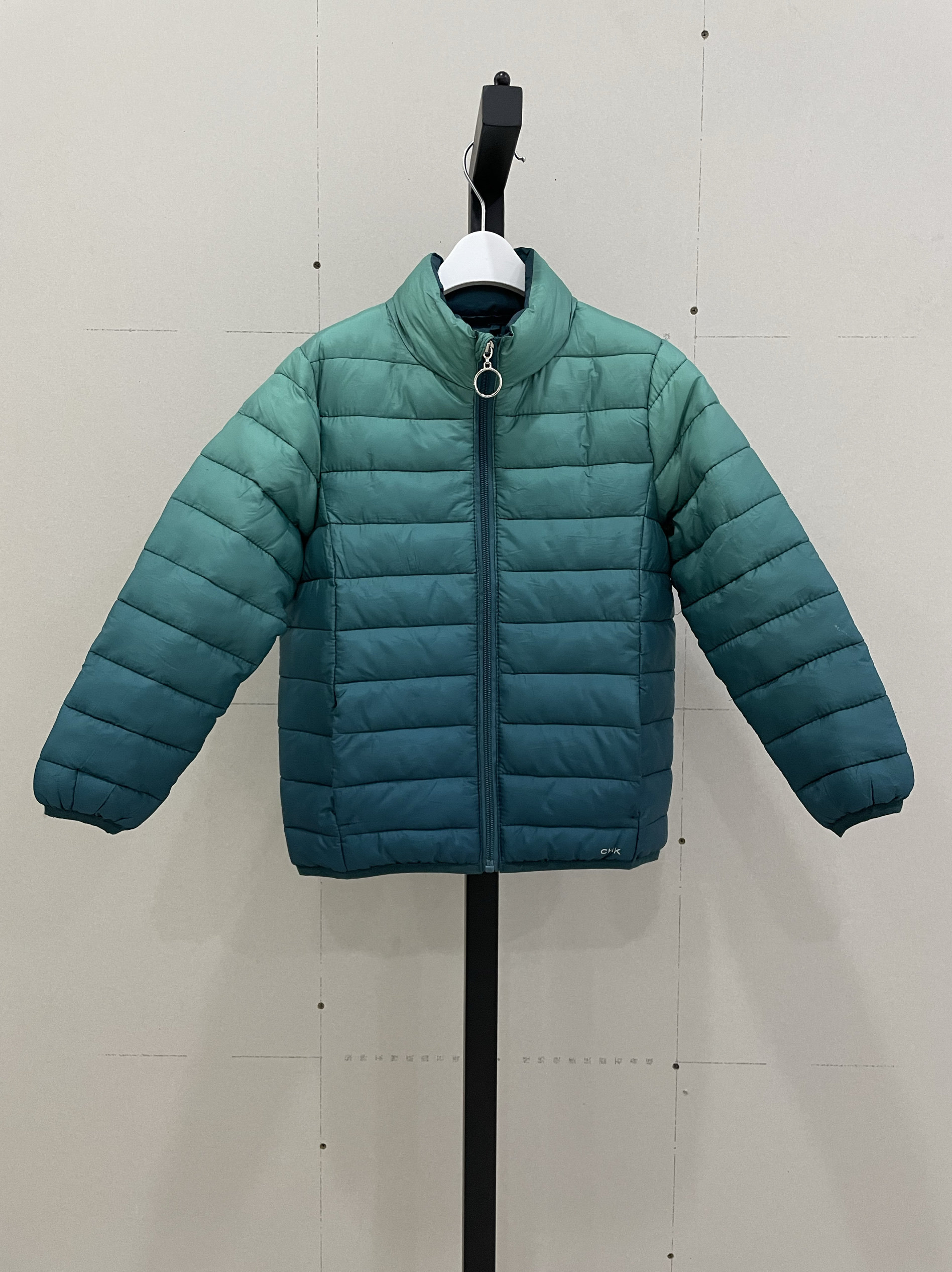 外单儿童羽绒棉棉服渐变色立领时尚休闲宽松拉链宝宝棉衣棉袄薄款