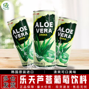 韩国原装进口饮料LOTTE乐天芦荟葡萄味果味果汁饮料240ml*30罐装