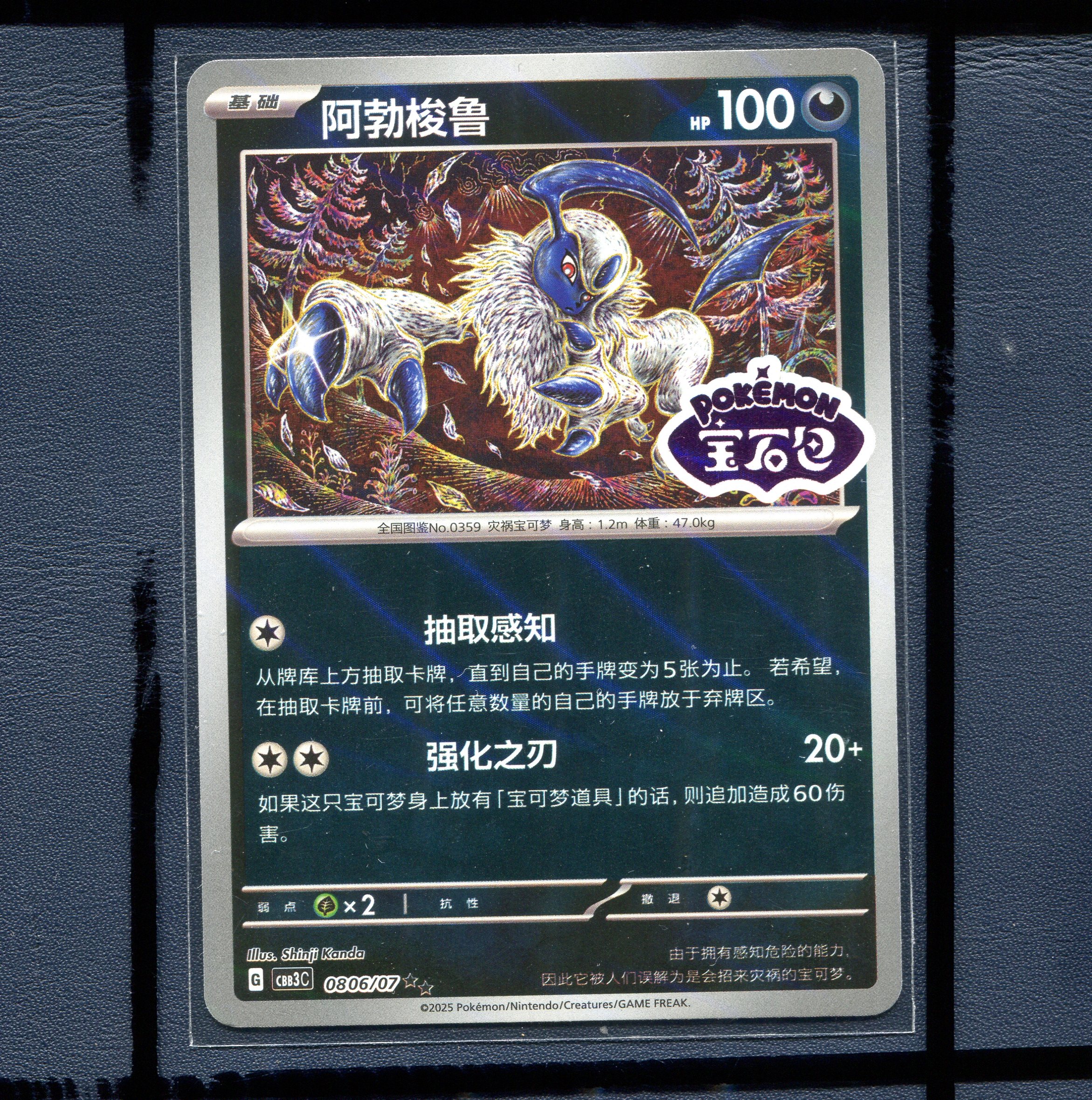 宝可梦正版简中卡牌 宝石包3.0三弹 阿勃梭鲁 CBB3C-0806 宝石标
