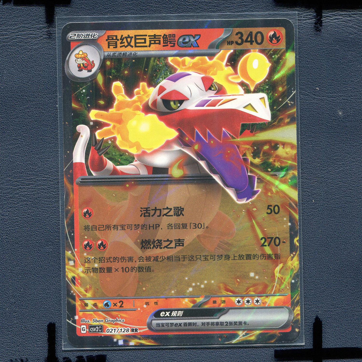 宝可梦 简中正版卡牌 10.0 奇迹启程 骨纹巨声鳄ex CSV2C-021 RR
