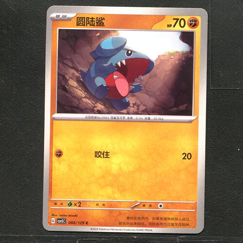 宝可梦TCG 正版卡牌 13.0黑晶炽城 圆陆鲨 CSV5C-066 简中