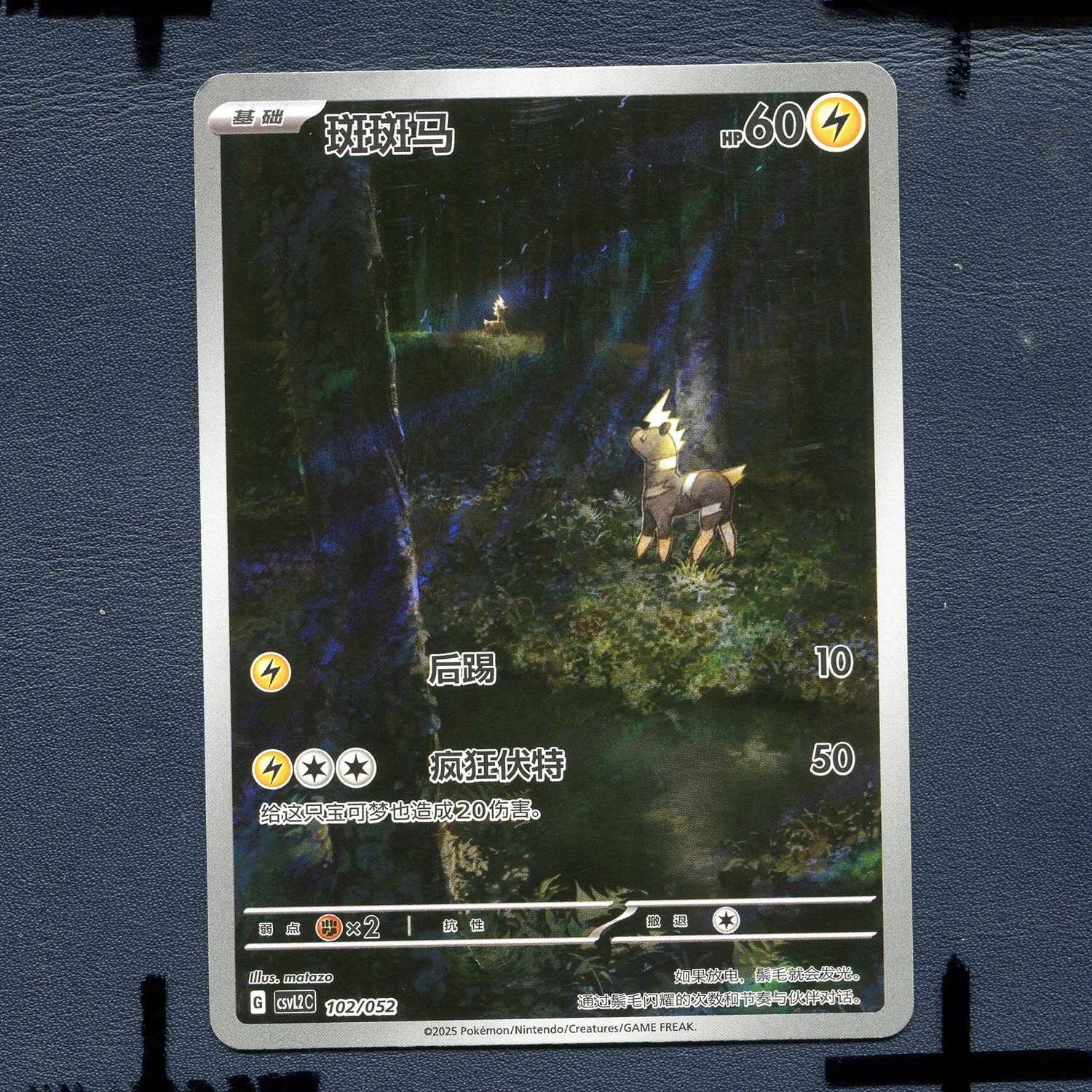 宝可梦PTCG 简中正版卡牌 游历专题包 斑斑马 CSVL2C-102 AR