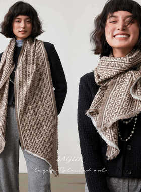 经典复古双面羊毛围巾女冬季新款加厚加长围脖气质保暖简约百搭