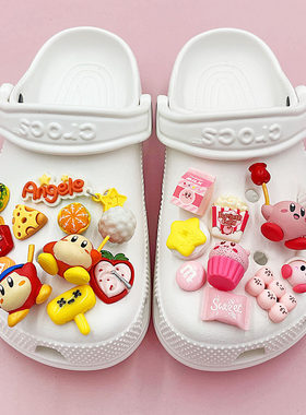 适配crocs卡骆驰云朵洞洞鞋配饰星之卡比可爱立体儿童卡扣diy配件