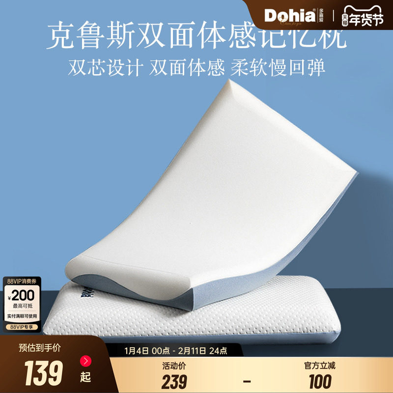 多喜爱枕头枕芯记忆棉枕2024新品成人枕单只家用慢回弹学生宿舍,床上用品,记忆棉枕,淘宝优惠券,粉丝福利购,淘宝优惠卷