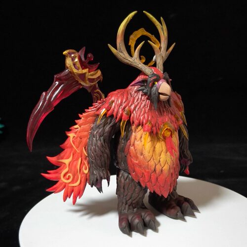 魔兽咕咕小德枭兽形态定制手办