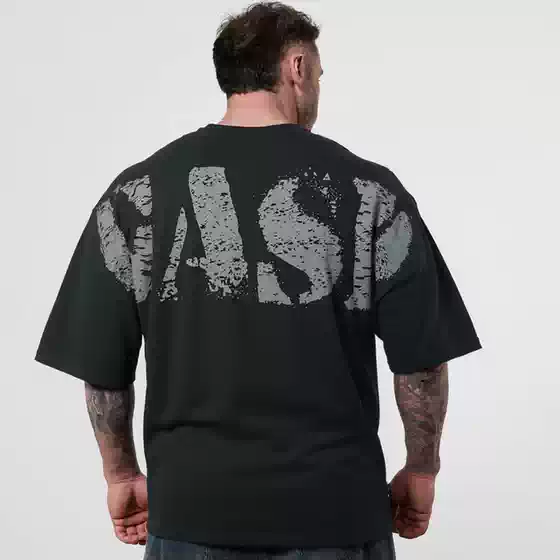 Short-Sleeved T-Shirt for Men, Gasp Sports Retro Training Loose Summer Oversized Waffle Fitness Clothing