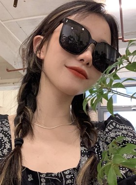 防紫外线墨镜圆形韩版