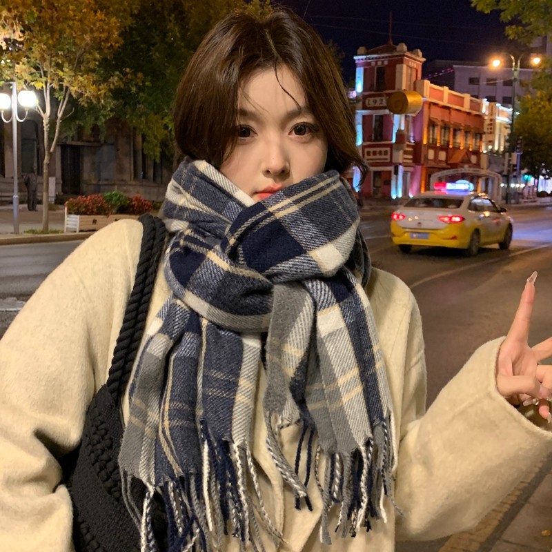 秋冬格子韩版男女百搭围巾