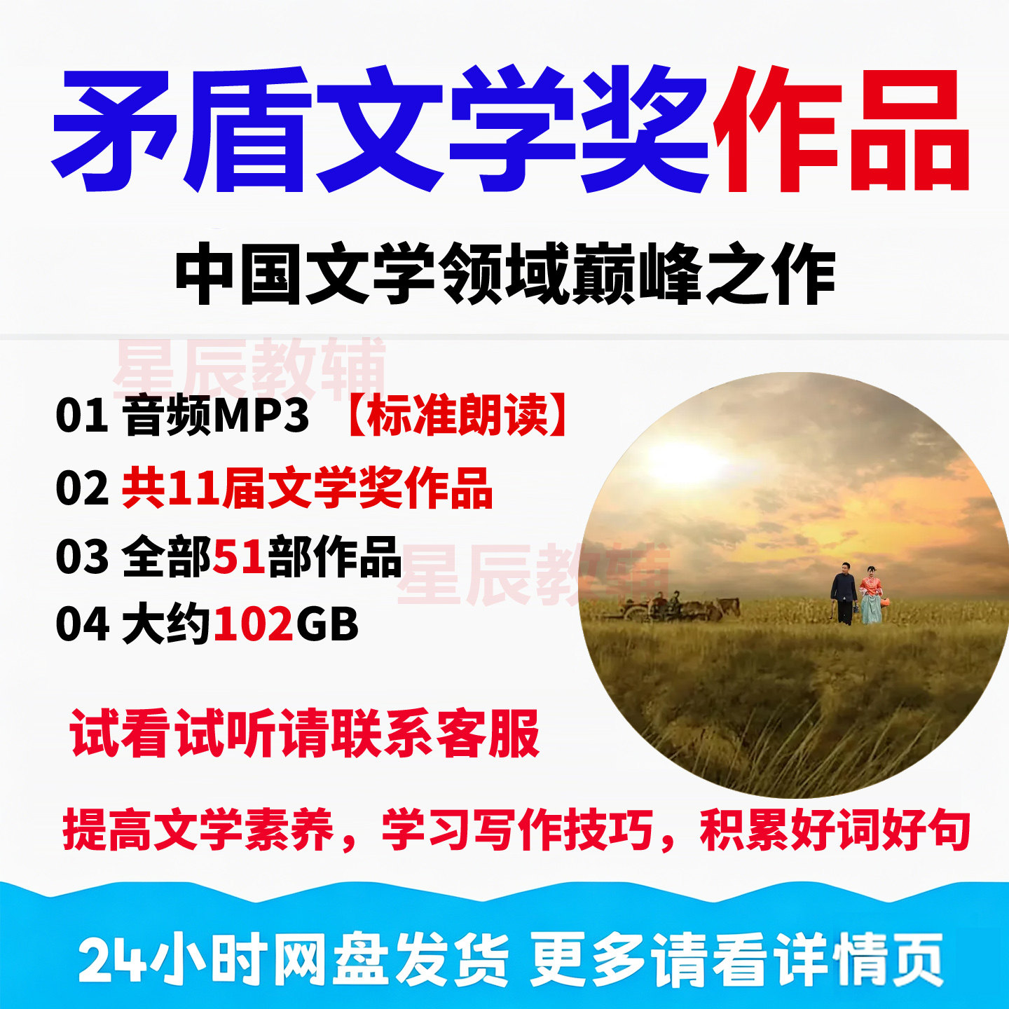精选茅盾文学获奖作品音频经典名著第1至11届合集朗读有声听书mp3图片
