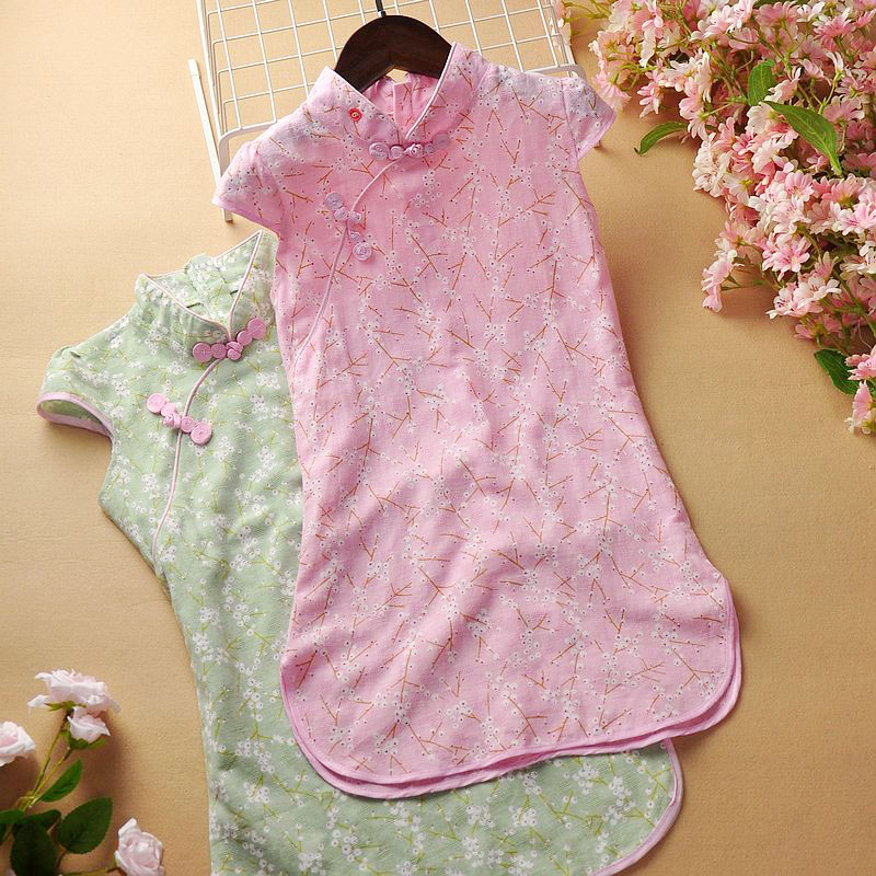 新款儿童唐装礼服汉服女童旗袍