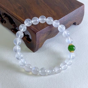 白月光手串女碧玉单圈手链银白色水晶拉长石月光石手串送女友礼物