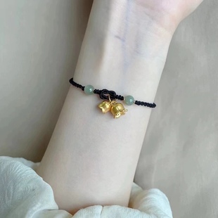 黄金色复古银铃兰花手链幸福归来转运珠桃花手串闺蜜女生日礼物