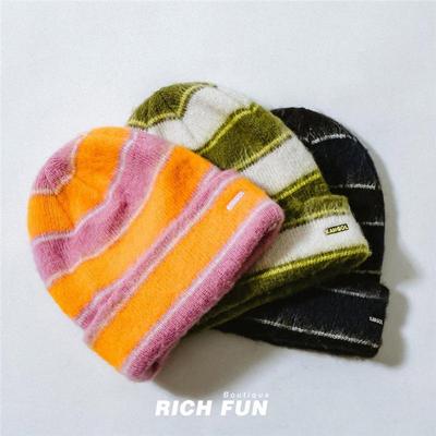 KANGOL袋鼠针织拼色条纹冷帽