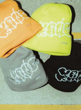 Kangol Y2K Beanie袋鼠冬新款字母提花长短两戴冷帽针织帽子男女