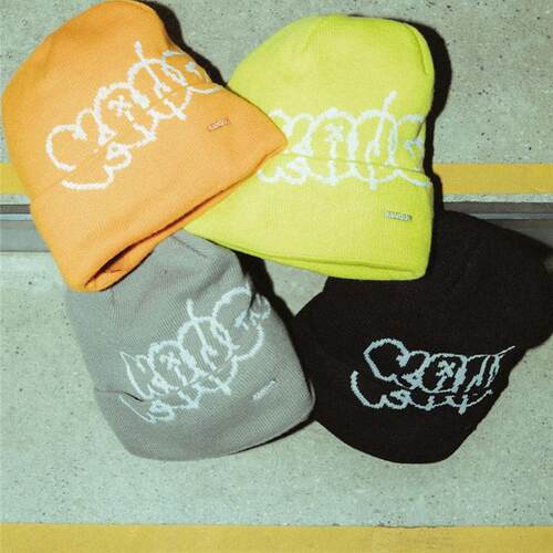 Kangol Y2K Beanie袋鼠冬新款字母提花长短两戴冷帽针织帽子男女
