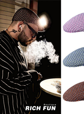 Kangol Maze Jacquard 504春夏新款小香风复古格纹拼色鸭舌贝雷帽