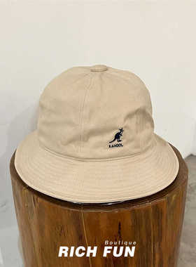Kangol Washed Casual纯棉帆布透气日系复古工装风防晒圆顶渔夫帽