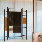 明鉴 新中式 穿衣收纳镜架 原创设计 硬木家具 穿衣镜 璞素