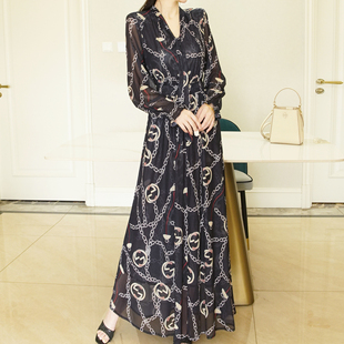 A字大摆网纱超长连衣裙高个显瘦有大码 减龄百搭款 RL2026早春新款