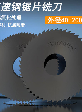 耐特KNET氮化高速钢锯片铣刀白钢黑色加硬切口铣刀40-200mm圆锯片