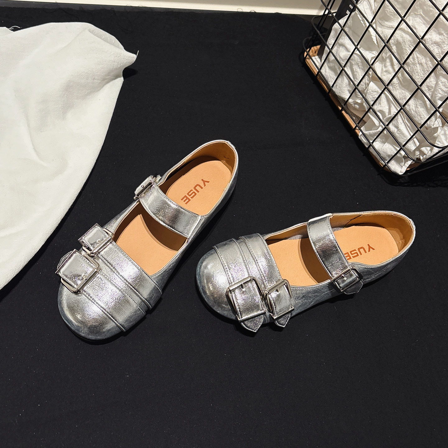 甜酷风~皮带扣浅口圆头芭蕾舞鞋配堆堆袜平跟玛丽珍鞋ins平底单鞋,女鞋,时尚芭蕾鞋,淘宝优惠券,粉丝福利购,淘宝优惠卷