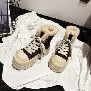 6.5CM增高 巨轻厚底羊羔毛真皮雪地靴甜酷加厚棉靴巨好看防滑短靴