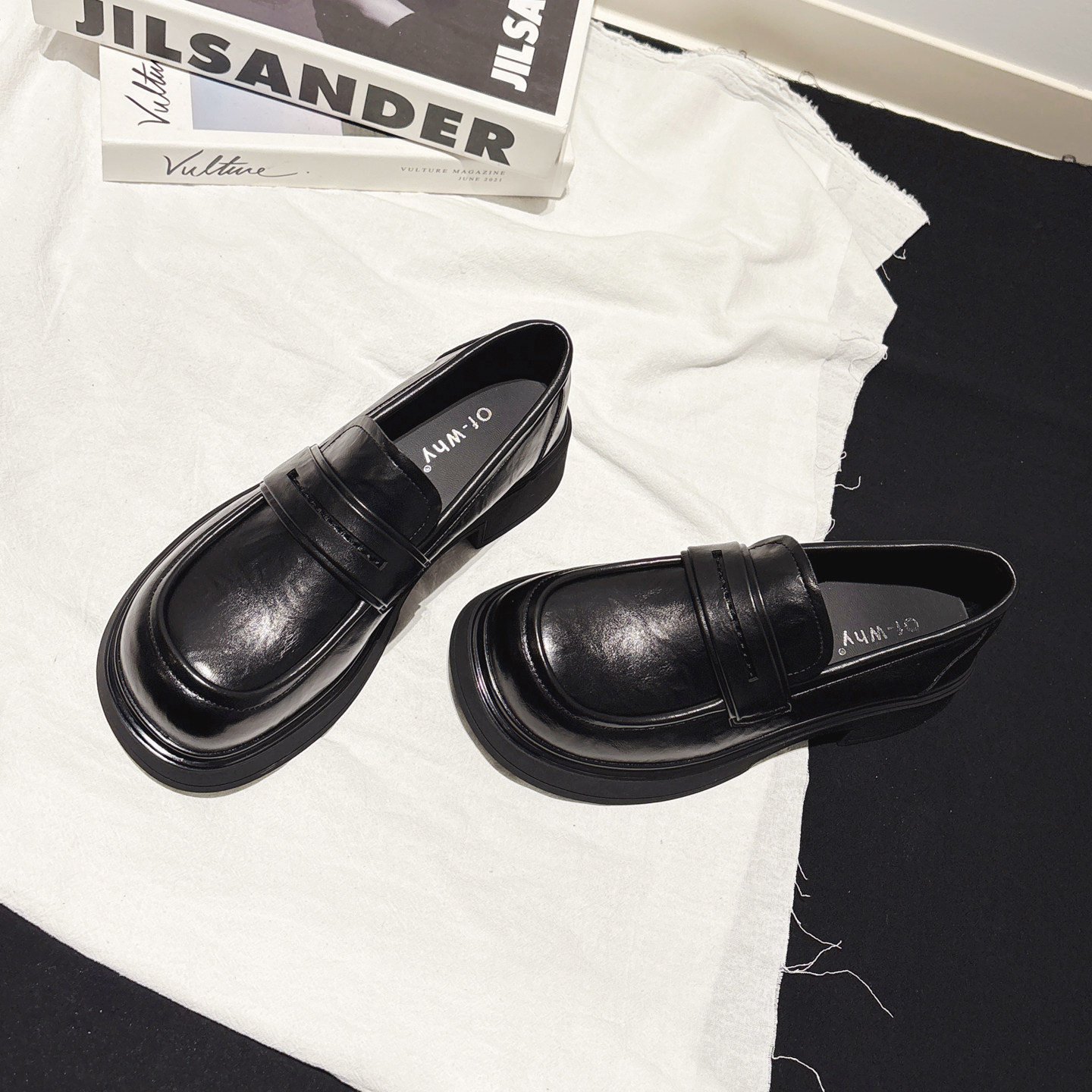 4CM增高~基本款厚底真皮乐福鞋女配袜子英伦风jk小心深口圆头单鞋,女鞋,乐福鞋（豆豆鞋）,淘宝优惠券,粉丝福利购,淘宝优惠卷