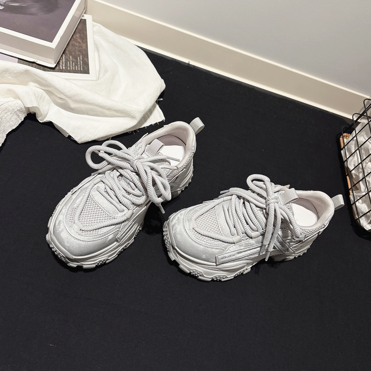 5CM增高~巨轻真皮网布厚底老爹鞋配袜子运动鞋时尚休闲鞋学生女鞋,女鞋,时尚休闲鞋,淘宝优惠券,粉丝福利购,淘宝优惠卷